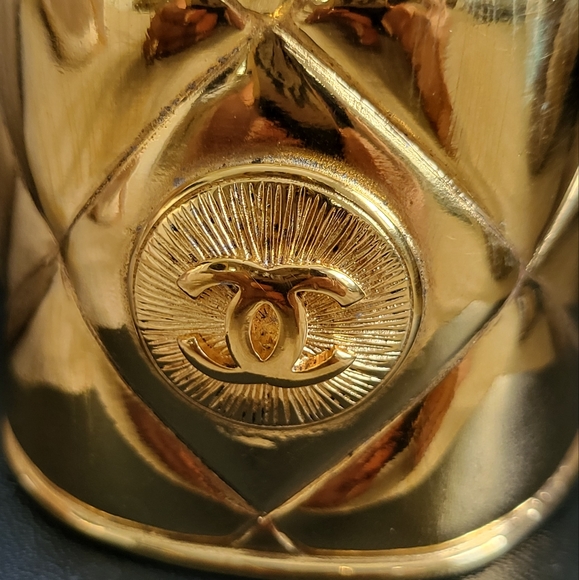 Vintage Authentic Chanel Quilted Cuff Bracelet - Picture 5 of 10